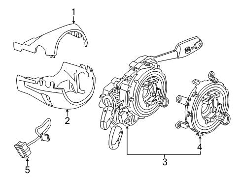 2013 BMW X1 Shroud, Switches & Levers Steering Wheel Heating Push-Button Diagram for 61319143639