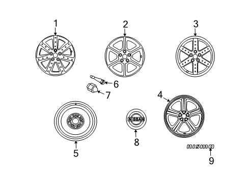 2003 Nissan 350Z Wheels, Covers & Trim Wheel-Aluminum Diagram for 40300-CD126