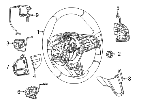 2018 Chrysler Pacifica Steering Column & Wheel, Steering Gear & Linkage, Shroud, Switches & Levers Harness-Steering Wheel Diagram for 68248839AC