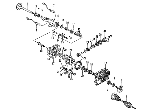 1999 GMC Yukon Front Axle, Axle Shafts & Joints, Differential, Drive Axles, Propeller Shaft Adjuster Diagram for 26059458