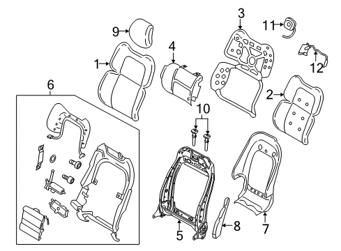 2020 Lincoln Continental Passenger Seat Components Lumbar Adjuster Diagram for HU5Z-9663204-D