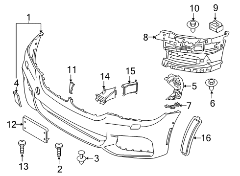 2019 BMW M5 Front Bumper Rear Reflector Front Right Diagram for 63147349128