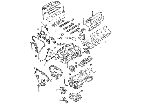 2008 Infiniti FX35 Engine Parts, Mounts, Cylinder Head & Valves, Camshaft & Timing, Oil Pan, Oil Pump, Crankshaft & Bearings, Pistons, Rings & Bearings Ring Set Piston Diagram for 12035-8J10A