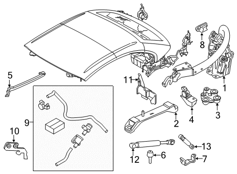 2016 BMW 428i Convertible Top Rubber Buffer Diagram for 54377196729