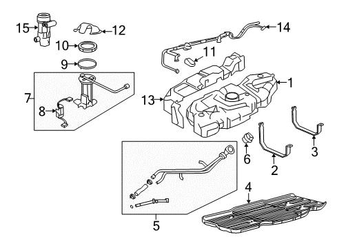 2007 Ford Expedition Fuel Supply Heat Shield Diagram for 8L1Z-9A032-A