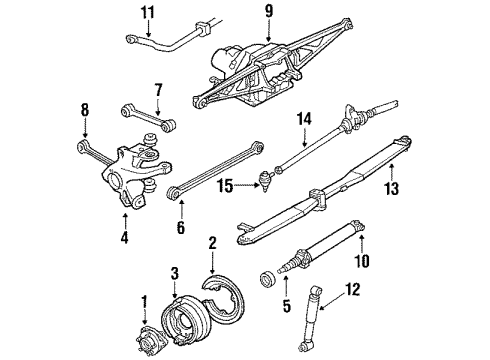 1986 Chevrolet Corvette Rear Suspension Components, Lower Control Arm, Upper Control Arm, Stabilizer Bar Rear Wheel Bearing Diagram for 7470501