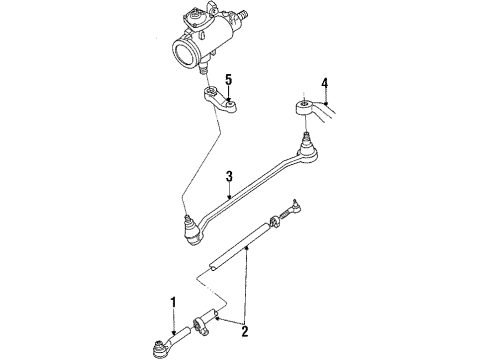 1985 Dodge D150 P/S Pump & Hoses, Steering Gear & Linkage End Pkg Tie Rod RH Diagram for 4026832