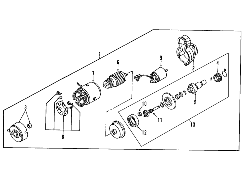 2010 Nissan Rogue Starter Holder Assy-Brush Diagram for 23378-ET80A