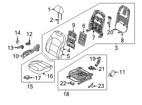2020 Kia Niro EV Front Seat Components Shield Cover-Front Seat Diagram for 88271G5010DDK