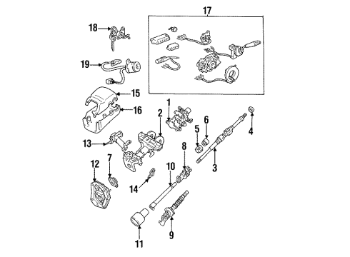 1993 Toyota T100 Steering Column & Wheel, Steering Gear & Linkage Tilt Housing Diagram for 45205-34010