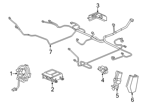 2017 Acura RDX Air Bag Components Module Assembly, Passenger Side Side Diagram for 78050-TX4-A91