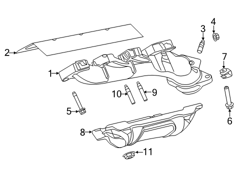 2014 Ram 2500 Exhaust Manifold Bolt-HEXAGON FLANGE Head Diagram for 6511168AA