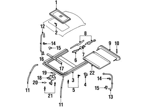 1999 Infiniti G20 Sunroof Nut Diagram for 76882-3J10A