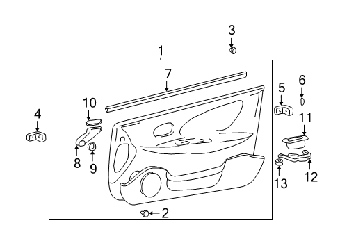 1999 Hyundai Sonata Interior Trim - Front Door Support-Door Pull Handle Mounting Diagram for 82717-38000