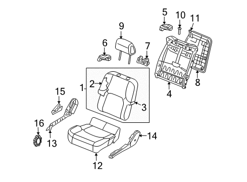 2008 Nissan Xterra Passenger Seat Components Cushion Assembly - Front Seat Diagram for 87300-ZP74D