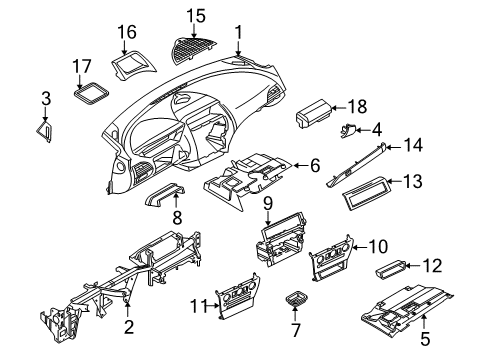 2004 BMW 645Ci Instrument Panel Trim Piece For Head-Up Display Diagram for 62306919681