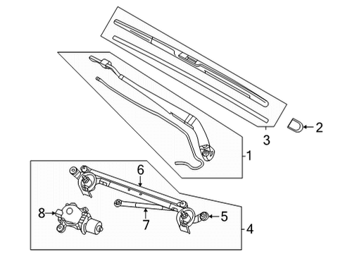 2021 Nissan Rogue Wiper & Washer Components BLADE ASSY-WINDSHIELD WIPER NO 1 Diagram for 28890-6RR1A