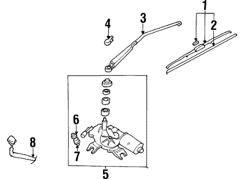 1999 Hyundai Tiburon Wiper & Washer Components Cap-Rear Wiper Arm Diagram for 98815-27000