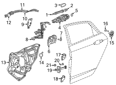 2015 Chrysler 200 Rear Door Cable-Inside Lock Cable Diagram for 68249059AA