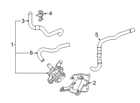 2019 Acura RLX Cooling System - Hybrid Component Hose, Radiator Inlet Diagram for 1J407-R9S-010