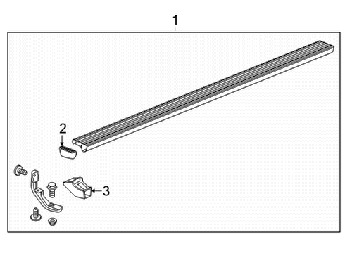 2020 Chevrolet Silverado 2500 HD Running Board Step Bar Assembly Diagram for 84388998