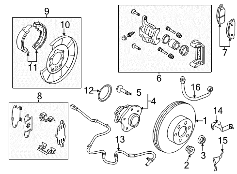 2010 Nissan Murano Brake Components Rear Brake Pads Kit Diagram for D4M60-9N00B