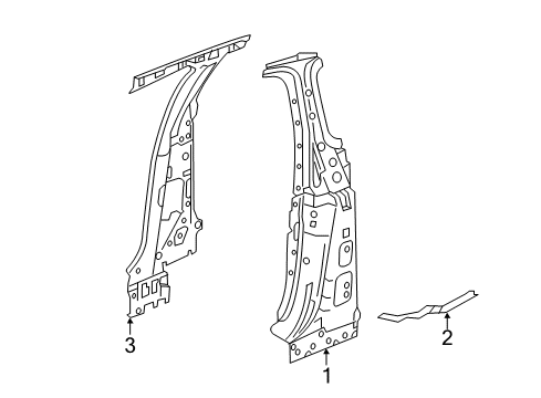 2016 Honda Accord Center Pillar & Rocker Pillar, L. Center (Inner) Diagram for 64620-T3L-A00ZZ