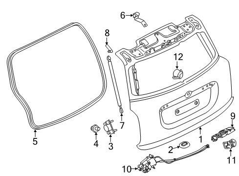 2020 Mini Cooper Countryman Lift Gate Blind Plug Diagram for 51710588794