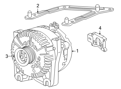 2005 Lincoln Aviator Alternator Alternator Bracket Diagram for 2C5Z-10153-BA