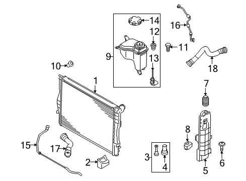 2010 BMW M3 Headlamp Washers/Wipers Radiator Upper-Thermostat Hose Diagram for 11537838214