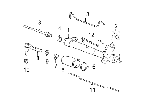 2007 Saturn Aura Steering Column & Wheel, Steering Gear & Linkage Boot Kit Clamp Diagram for 12474081