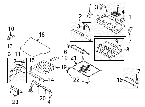 2010 Hyundai Azera Interior Trim - Rear Body Mat Assembly-Luggage Covering Diagram for 85710-3L000-LK