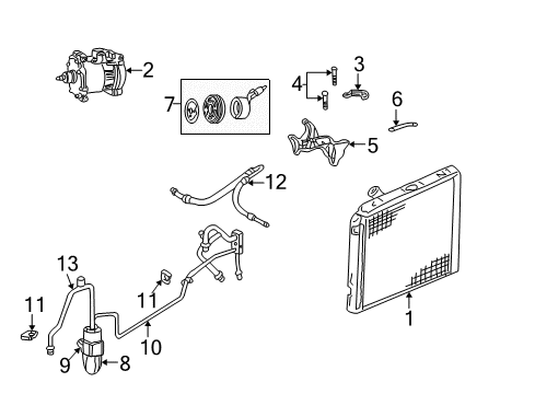 2000 Dodge Durango Auxiliary Heater & A/C Line-A/C Suction Diagram for 5011706AA