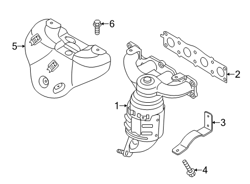 2015 Kia Sportage Exhaust Manifold Exhaust Manifold Catalytic Assembly Diagram for 28510-2G580