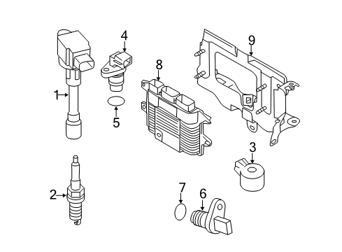 2013 Nissan Juke Powertrain Control Engine Control Module Diagram for 23710-1JU2B