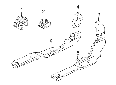 2005 Honda Accord Ducts Outlet Assy., R. Side *NH167L* (GRAPHITE BLACK) Diagram for 77620-SDA-A11ZA