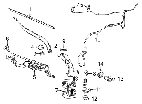 2020 Jeep Cherokee Wipers Pump-Washer, Windshield Diagram for 68406292AA