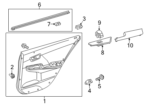 2016 Toyota Camry Rear Door Belt Weatherstrip Diagram for 68174-06141