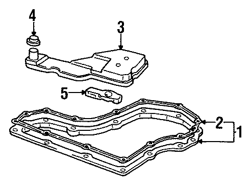 2001 Daewoo Lanos Automatic Transmission Transmission Pan Diagram for 24203769