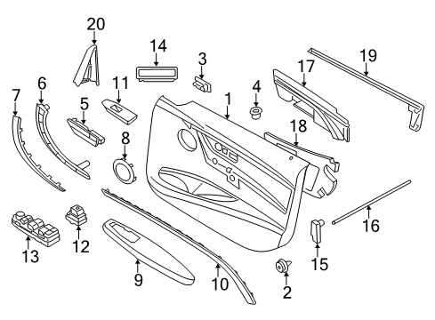 2019 BMW 440i xDrive Front Door Accent Strip, Front Left Diagram for 51417389529