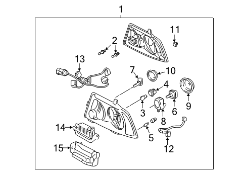 2004 Lincoln Navigator Bulbs Socket Diagram for 2L1Z-13A006-AA