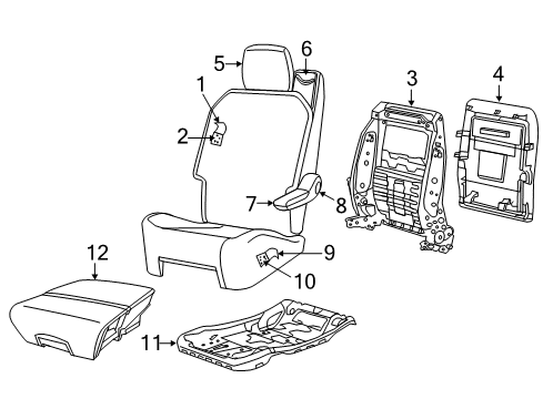 2010 Chrysler Town & Country Second Row Seats Seat Cushion Foam Diagram for 68064445AA