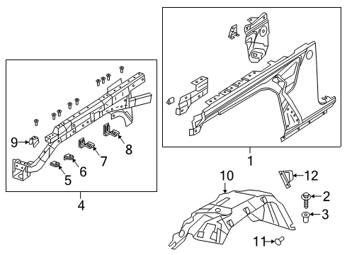 2022 Jeep Gladiator Fender & Components WHEELHOUSE Diagram for 68351462AA