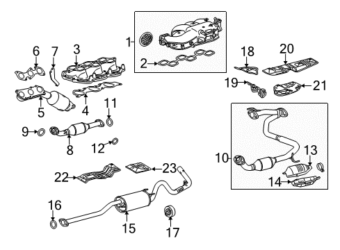 2015 Toyota Tacoma Exhaust Components, Exhaust Manifold Muffler & Pipe Diagram for 17430-0C101