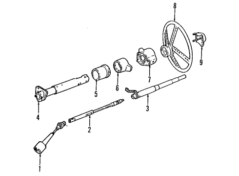 1997 GMC C2500 Steering Column, Steering Wheel & Trim COLUMN, Steering Diagram for 26061777