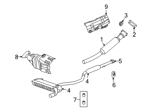 2018 Dodge Journey Exhaust Components Shield-Exhaust Diagram for 5178328AB