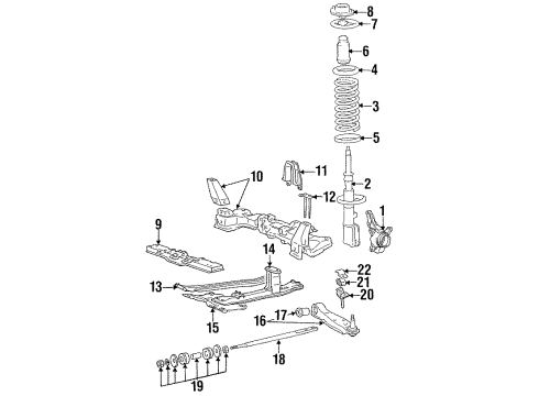 1991 Plymouth Colt Front Suspension Components, Lower Control Arm, Stabilizer Bar Part Diagram for MB349406