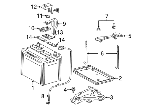 2005 Toyota Celica Battery Carrier Diagram for 74403-20090