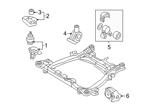 2007 Hyundai Entourage Engine & Trans Mounting Damper Diagram for 21823-4D500