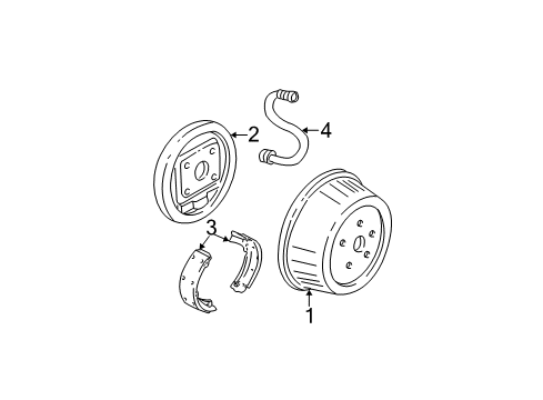 2011 Chevrolet Colorado Brake Components Drum Diagram for 15230627